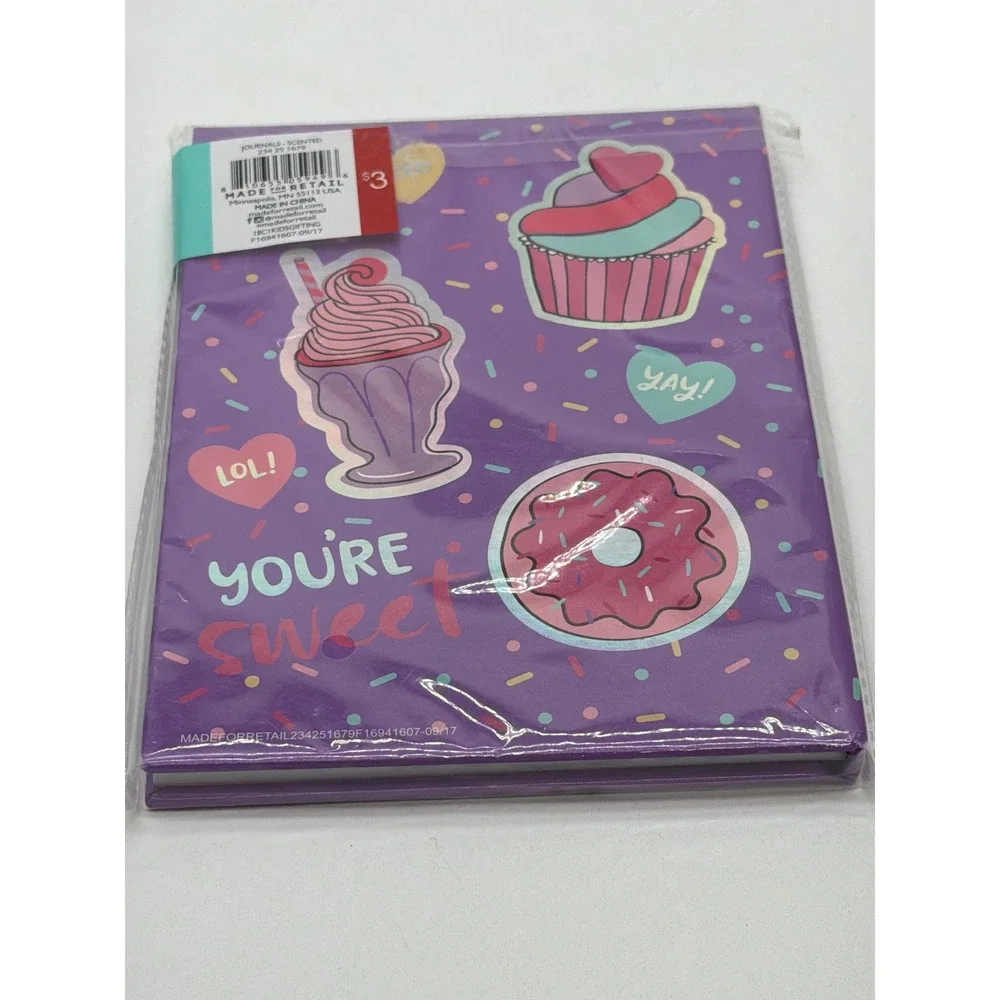 Strawberry Scented Journal Purple Dessert Hardcover Notebook 120 Pages New